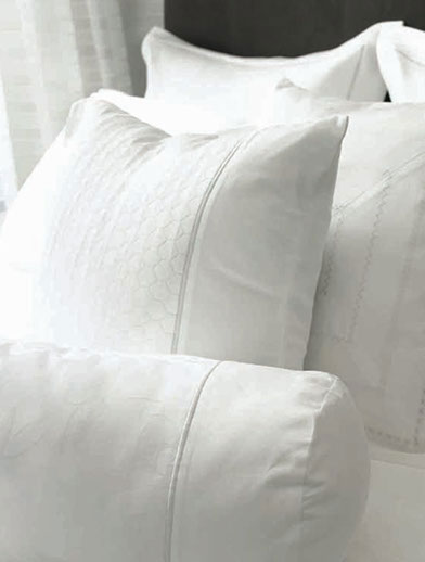 sabine soft furnishings white chir, drapes and pillows front and back 