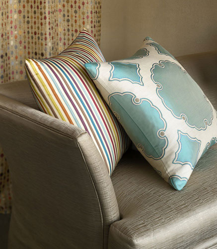 sabine soft furnishings patters and inside layouts, pillows and furniture for the office
